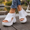 thumbnail image 2 of Rokment Platform Athletic Mesh Walking Nursing Sandals for Women 2026 Comfortable Stretchy Hollow out Open Toe Chunky Wedge High Heels Casual Orthotic Slip on Summer Shoes White Size 9, 2 of 7
