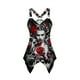 thumbnail image 2 of Rose & Skull Print Dress, Gothic Sleeveless Asymmetrical Hem Dress, Women's Clothing, 2 of 5
