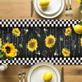 thumbnail image 4 of Table Runner Sunflower Bees Table Decoration for Kitchen Dinning Black White Buffalo Plaid Table Decoration for Indoor Outdoor Party Wedding Decor 13x72inch, 4 of 7