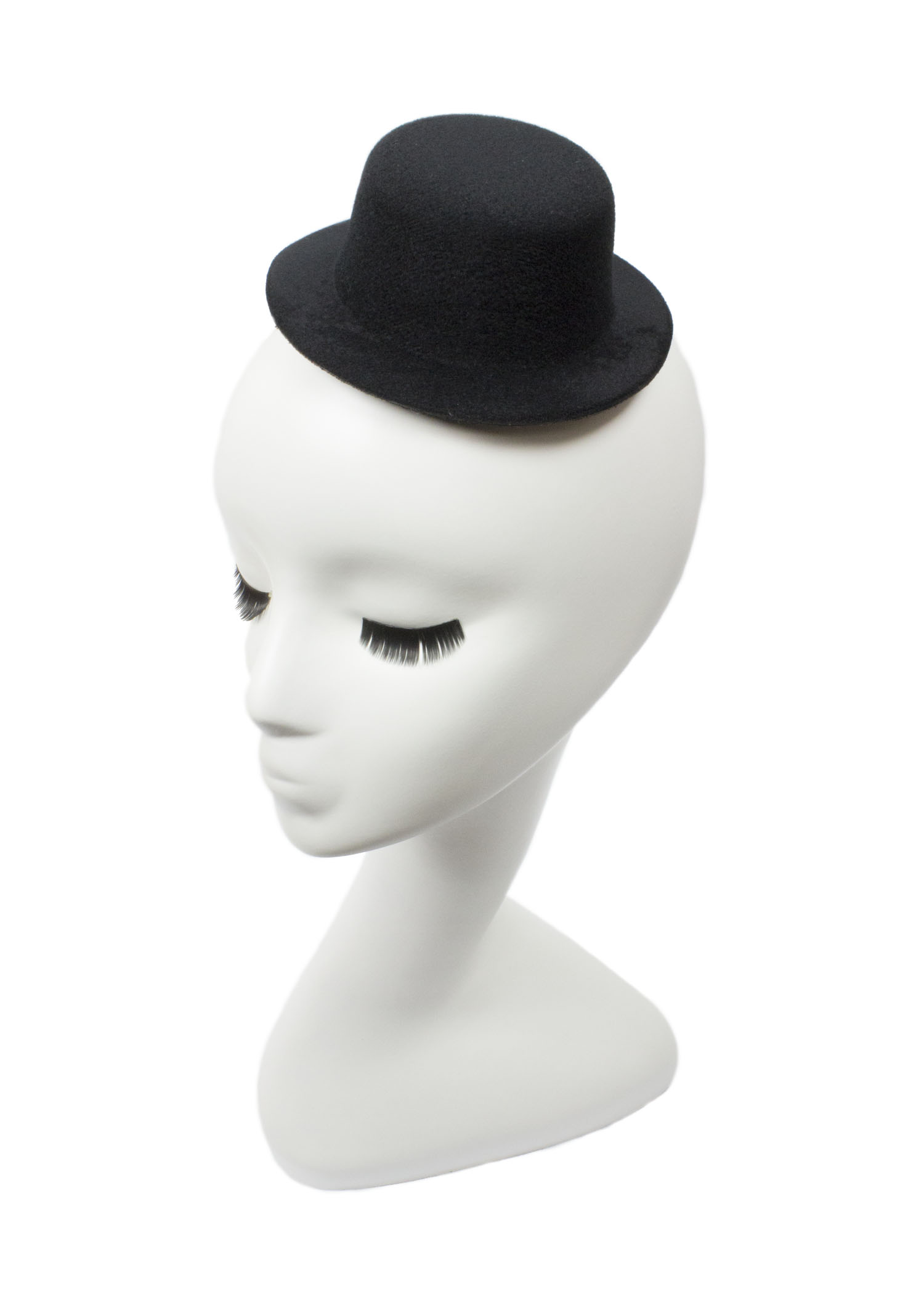 5" Black Mini Top Hat Fascinator Base Available in 14 Colors