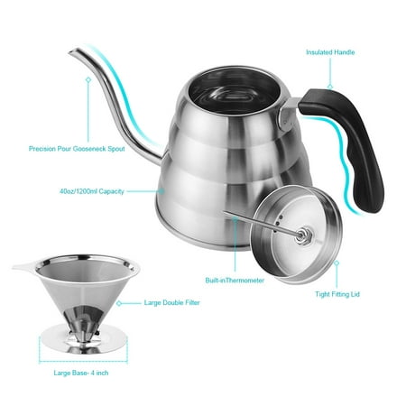 LIVINGbasics Pour Over Coffee Maker, 1.2L Stainless Steel ...