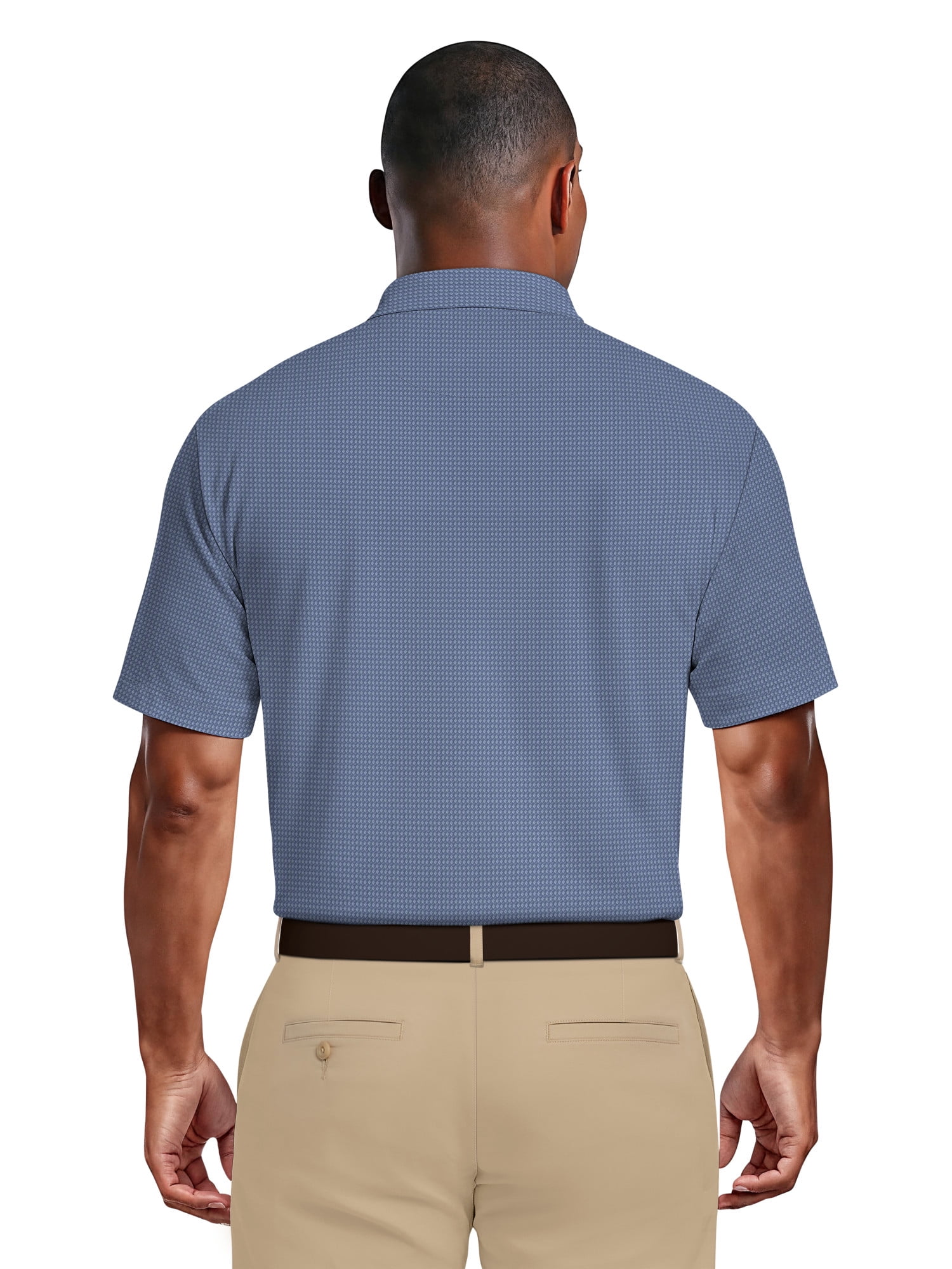 Ben Hogan Men's & Big Men's Performance Eco Mini Geo Jacquard Short Sleeve Polo Shirt, up to 5XL