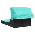 thumbnail image 3 of vidaXL Double Sun Lounger with Canopy and Cushions Black Poly Rattan, 3 of 5