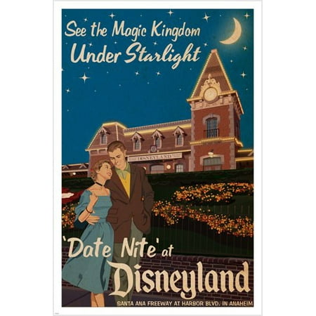 Date Night At Disneyland Vintage Poster 24X36 Magic Kingdom By Starlight