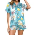 thumbnail image 1 of toraway Pyjamas Ensemble Femmes Noël Mode Décontractée Pâques Lapin Impression Numérique 3D Pyjamas Courts Ensemble Culotte TTG, 1 of 3