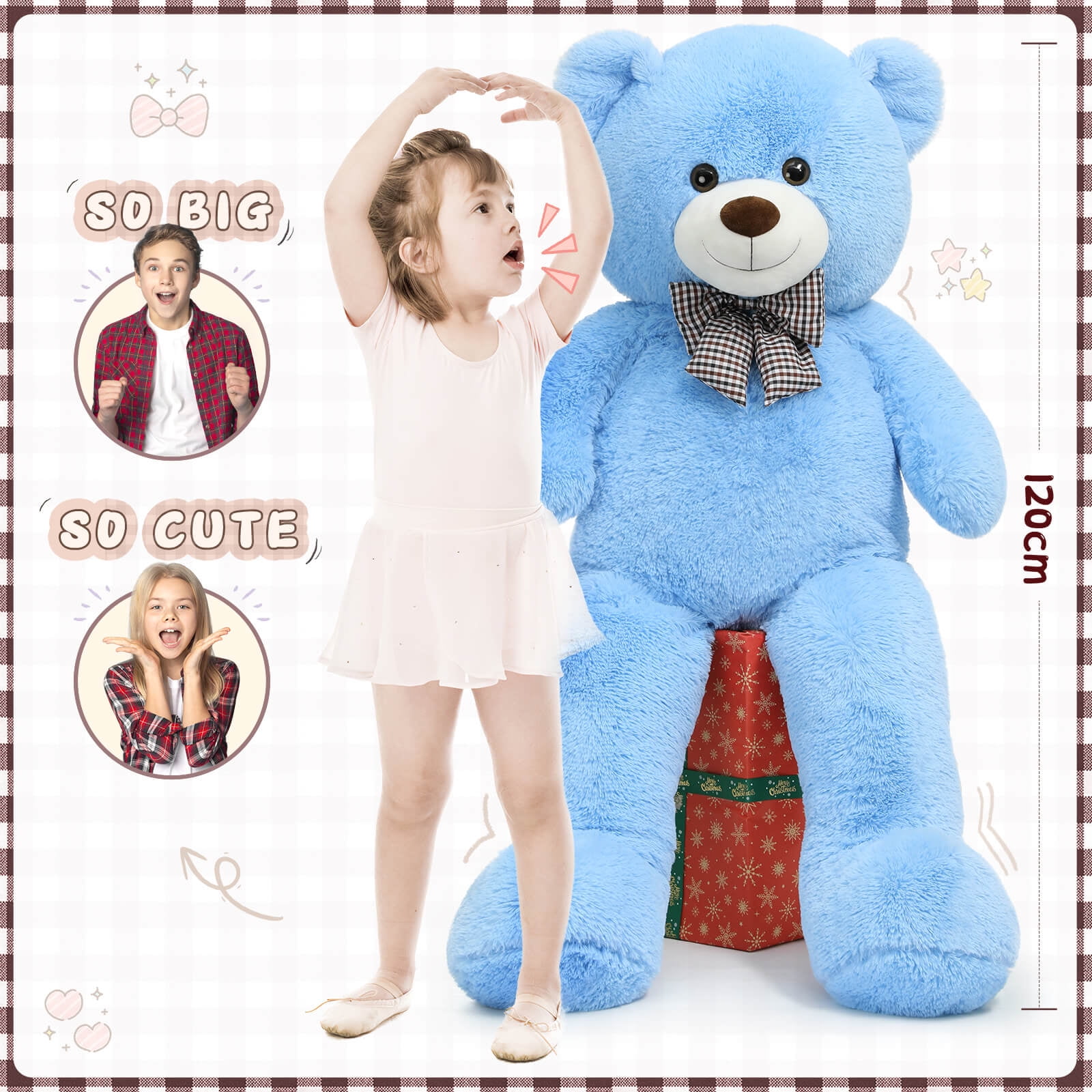 MorisMos Giant Teddy Bear 4ft Stuffed Animal Soft Big Bear Plush Toy