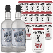 Dhōs Handcrafted Non-Alcoholic Vodka 750 ML Bottle w Pack Owen’s Mixers Ginger Beer 8.2 OZ Cans - Keto-Friendly, Zero Sugar, Zero Calories, Zero Proof - Perfect for Mocktails - A