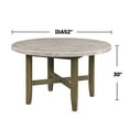 thumbnail image 3 of Rustic Oak &amp; Marble Round Dining Table, 52" Seats 6, Kitchen/Dining Room, 50mm Marble Top, Wood Base, Oak Finish, Elegant &amp; Durable, Easy Clean, China, 3 of 6