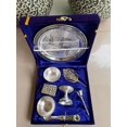 thumbnail image 3 of german silver pooja thali set in velvet box for housewarming/ pooja/ festival, 3 of 3