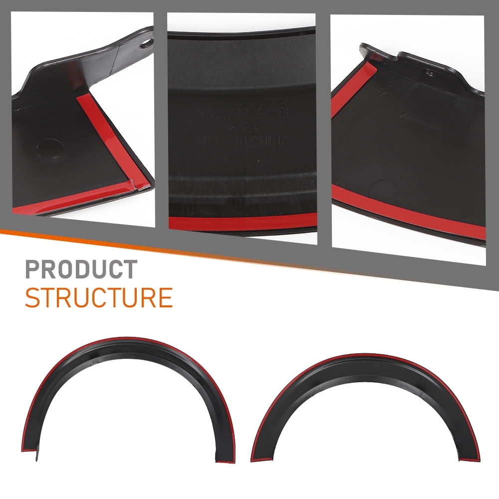 CROSSDESIGN Fender Flares Fit for Ford Maverick 2022-2025 Front and Rear Wheel Eyebrow Accessories Fender Trim 4PCS Black