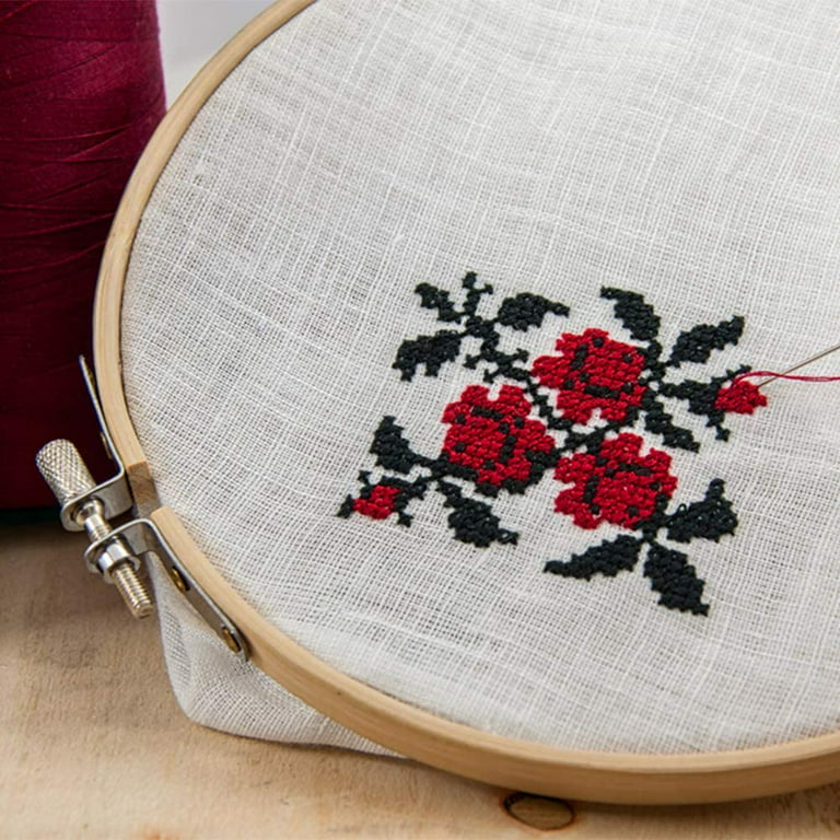 8 inch Round Embroidery Hoops -guofa 5 Pieces Display Cross Stitch Hoop Frame, Imitated Wood Embroidery Hoop Ring Sewing Crafts Hanging Decoration
