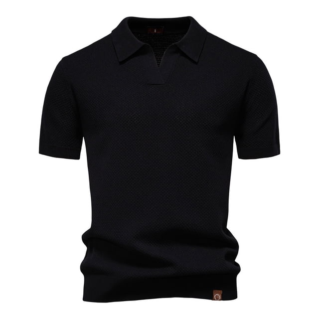 pstuiky camisetas de hombre, Suéter informal de manga corta con cuello vuelto, cómodo y liso para hombre camisetas de hombre m