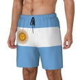 thumbnail image 5 of Men's 2 in 1 Swim Trunks with Compression Liner Flag Of Argentina Quick Dry Beach Shorts, 5 of 6