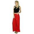 thumbnail image 4 of Bimba Women Straight Palazzo Pants Red Casual Rayon Made Bottoms, 4 of 7