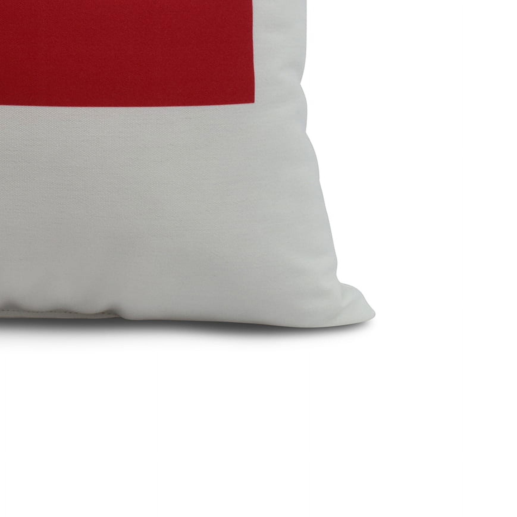 Simply Daisy, 16 x 16inch, E Letter Simple Outline, Geometric Print Pillow, Red