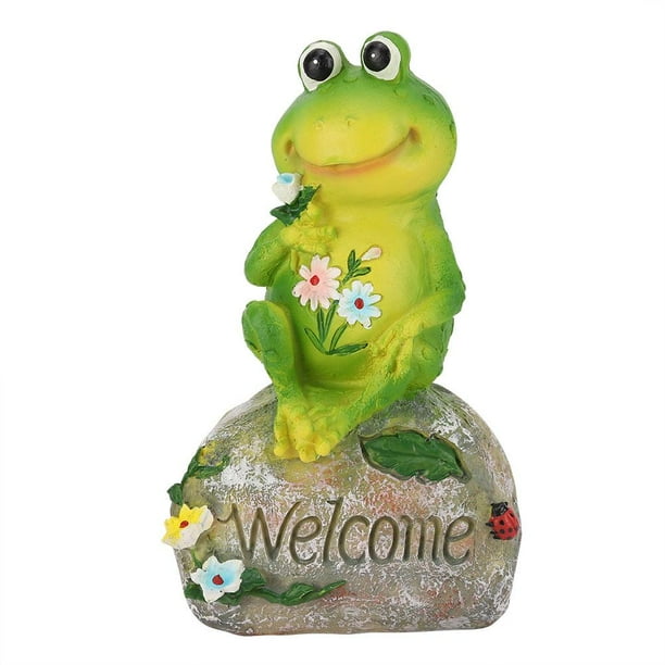 Mgaxyff Outdoor Garden Pool Animal Frog Ornament Figurine Model Resin Yard Pond Lawn Statue