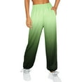 thumbnail image 5 of Baberdicy Girl Casual Pants Women Gradient Print Bottom Sweatpants Pockets High Waist Sporty Gym Athletic Fit Jogger Pants Trousers Wide Leg Pants C-Green, 5 of 6