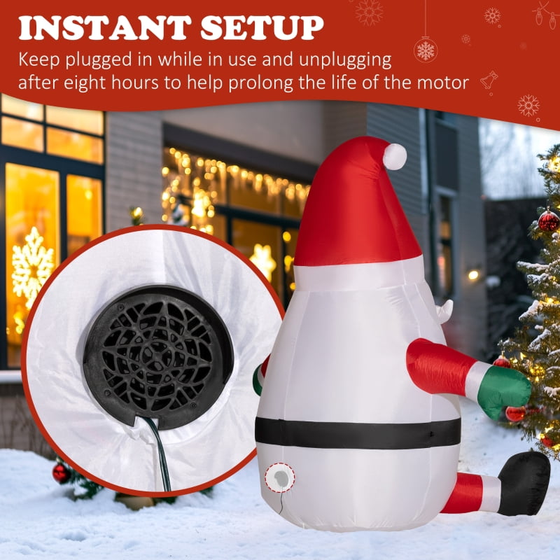 Alvantor Christmas Inflatables Santa with Rotating Light, Blow-Up Yard Decoration 72.4"x49.2"x72" Red/White