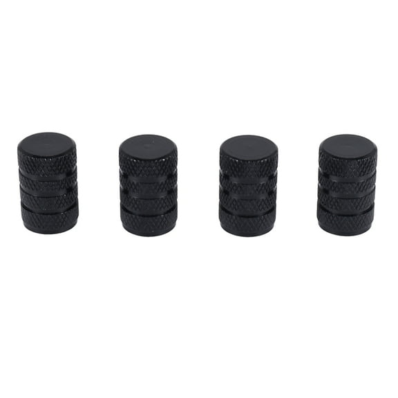 4 Pcs Black Car Vehicle Tyre Tire Valve Stem Decorative Dust Cap Cover