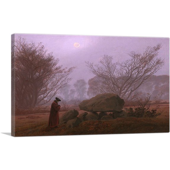 ARTCANVAS A Walk at Dusk 1835 Canvas Art Print by Caspar David Friedrich - Size: 18" x 12" (0.75" Deep)