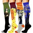 thumbnail image 1 of Bas de Compression Double Couple 4 Paires pour Hommes et Femmes 20-30 mmHg Bas de Compression, 1 of 8