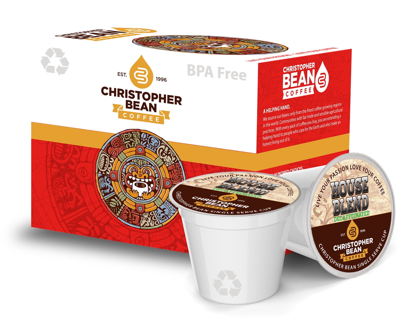 House Blend Half Caff Decaf Single Cup Coffee Christopher Bean Single