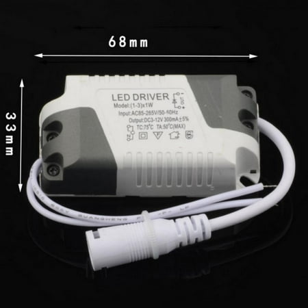 

LED Driver 1-3W Constant Current 300mA High Power AC 85-265V Connector External Power Supply LED Ceiling Lamp Transformer