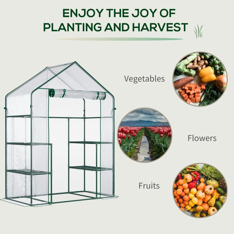 Alvantor Clear 5'x2.5'x6.5' Walk-in Greenhouse with 3-Tier Shelves
