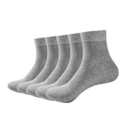 SERISIMPLE Women Casual Bamboo Ankle Thin Sock 5 Pairs (Grey, Large)