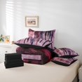 thumbnail image 6 of Manfei Green Fulit Ink 7pcs Bedding Comforter Set,Vintage Sbatrsct Striped Queen Bedding Sets,Purple Lines Queen Sheet Sets For Adult,Microfiber Bedroom Decor Reversible, 6 of 8