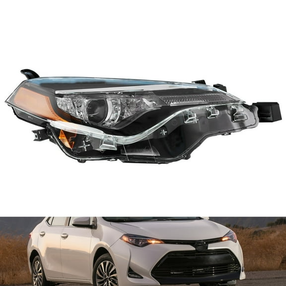 LABLT Headlight Fit for 2017-2019 Toyota Corolla L Le Le Eco Passenger Clear Lens