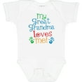 thumbnail image 3 of Inktastic My Great Grandma Loves Me for Grandson Boys or Girls Baby Bodysuit, 3 of 5