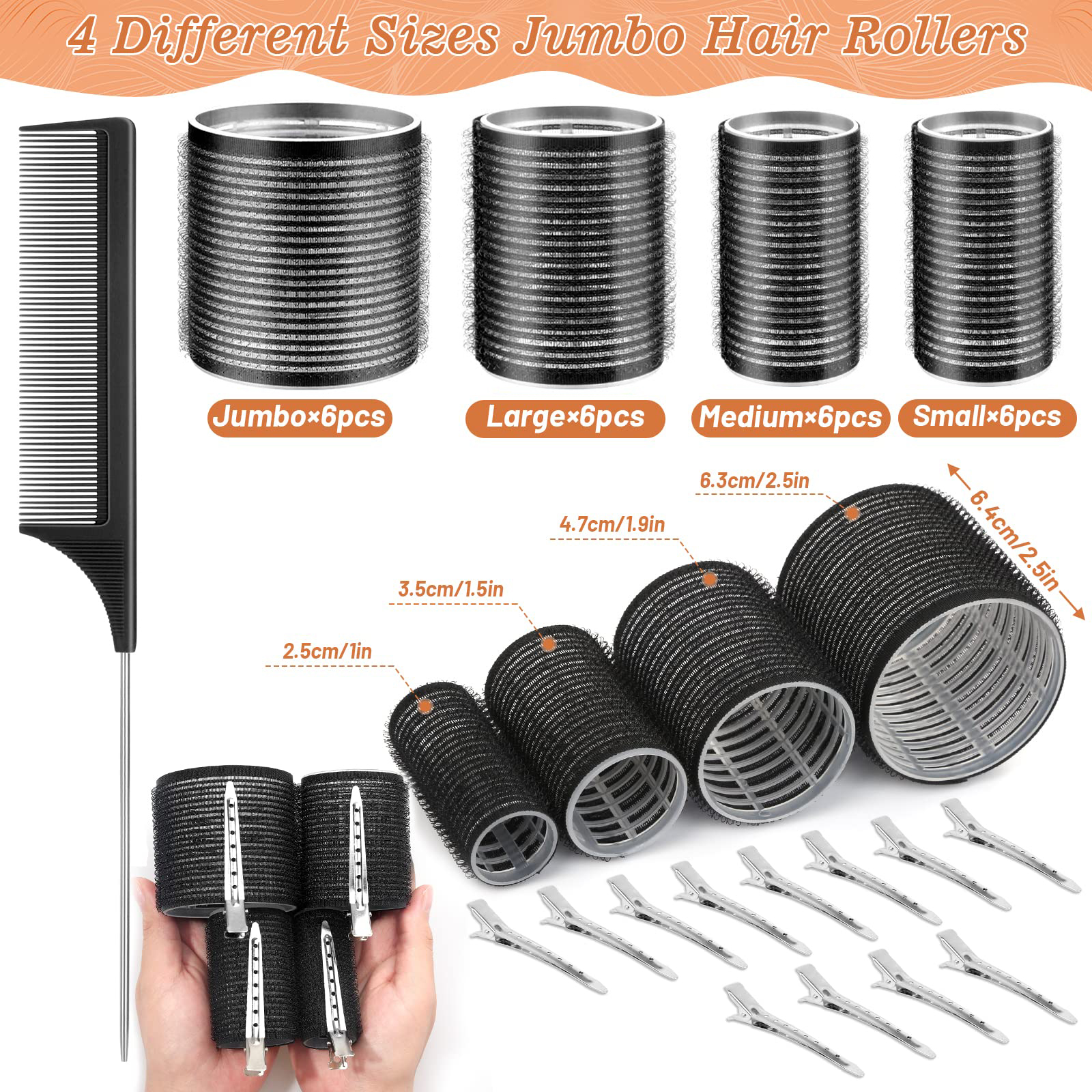 Livhil 24-Piece Velcro Hair Rollers Set with Clips photo 2