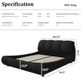 thumbnail image 2 of Tabaray King Bed Frame,  Luxury King Size Upholstered Platform Bed with Oversized Padded Backrest, Modern Soft Frame Cloud Bed,Thickening Pinewooden Slats and Metal Leg for Bedroom Guest Room, 2 of 8