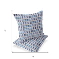 thumbnail image 3 of Set of Two 16" X 16" Blue and Gray Striped Indoor Outdoor Throw Pillow, 3 of 5
