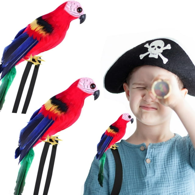 Disfraz de loro artificial Matiniy, accesorio para disfraz de pirata, 2 unidades