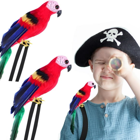 Disfraz de loro artificial Matiniy, accesorio para disfraz de pirata, 2 unidades