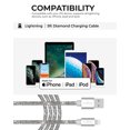 thumbnail image 7 of Liquipel Powertek iPad & iPhone Charger Cable, Fast Charging 6ft MFI Certified Lightning to USB Cord, Diamond Shine Silver, 7 of 7
