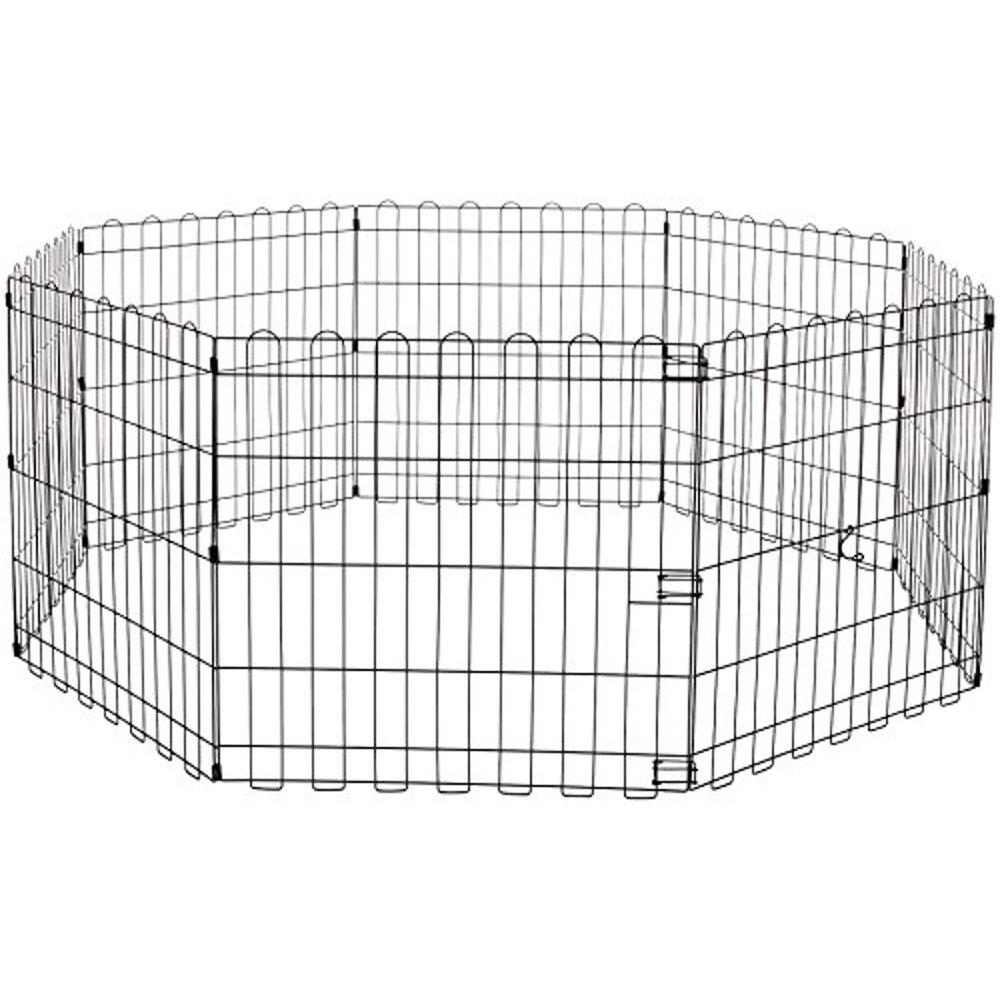 Foldable Metal Pet Dog Exercise Fence Pen 60 x 60 x 24 Inches