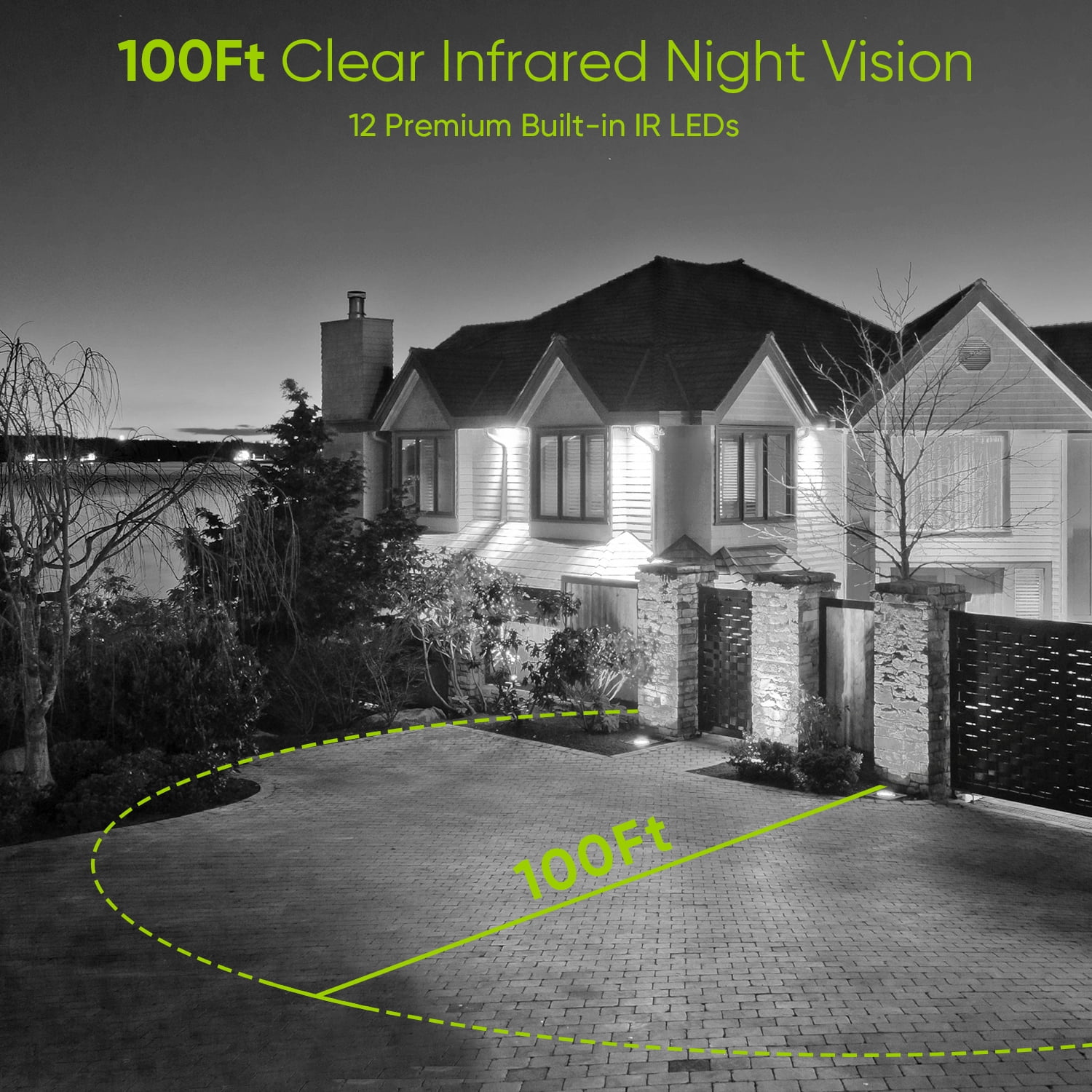 SANNCE 4PCS HD 5MP Security Camera Audio Recording CCTV Outdoor EXIR Night Vision, Bullet Camera with EXIR 2.0 100 ft Night Vision, with 12pcs IR Leds, IP66