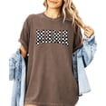 thumbnail image 3 of Trendy Checker Mama Shirt for Women White & Black Check Design Graphic Tee for Mom Espresso Shirt Adult Small, 3 of 4