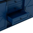 thumbnail image 6 of Sesslife Sideboard Buffet Cabinet with 2 Sliding Barn Doors, Farmhouse Sideboard with Charging Station, 55.1" Wide Wooden Storage Cabinet with 4 Drawers for Kitchen Living Room, Blue, 6 of 10