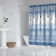 thumbnail image 2 of Blue Ethnic Floral Border Pattern Shower Curtain 72"x72" ,Bathroom Decorative Shower Curtains Set with 12 Hooks,Modern Waterproof Washable Shower Curtain, 2 of 6