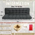 thumbnail image 2 of Outdoor Porch Swing Cushions, 4" thick patio swing cushions 3 Seater for outdoor furniture, Waterproof Bench Replacement Cushion with Ties(Dark gray-63×40in), 2 of 6