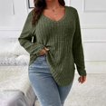 thumbnail image 5 of Endives Womens Sweater Casual Knit V Neck Solid Color Tops Lightweight Long Sleeve Tops Womens Plus XL-5XL, 5 of 6