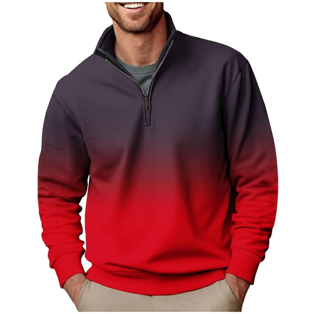Blusa y camisa de manga larga con cuello alto para hombre, ropa deportiva para el hogar, pijamas, camiseta de color liso, blusa deportiva de poliéster para hombre