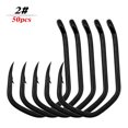 thumbnail image 1 of 50pcs Fishing Hooks High Carbon Steel Barbed Hooks Extra Strong Hooks, 1 of 7