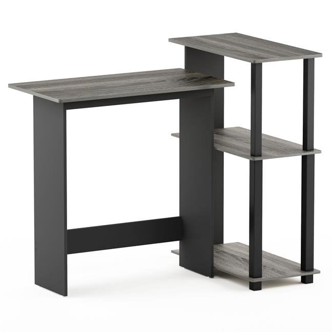 Furinno 16086r1gyw Bk Abbott Corner Computer Desk With Bookshelf Furinno 16086r1gyw Bk Abbott Corner