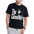thumbnail image 1 of Camiseta divertida de mamá gata, mamá gata, mamá gata en blanco y negro, para adultos, hombres, mujeres, adolescentes, jóvenes, camisetas de ocio., 1 of 6