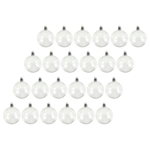 Minkissy Ornaments for Tree Plastic 24Pcs 6In Diameter Transparent